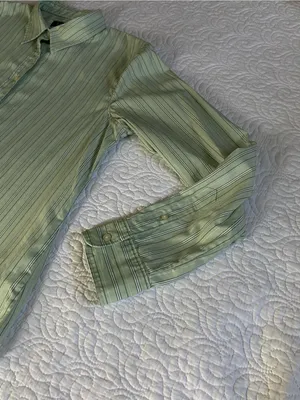 Ralph Lauren Light Green Striped Button Down Shirt Size Large thumbnail 7