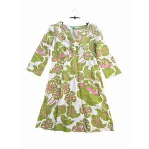 Boden Tunic Dress Sz 4 Floral 100% Linen 3/4 Sleeve Womens Tropical #JJJ15-2 thumbnail 7