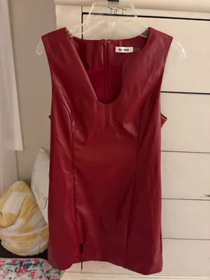 Red leather dress thumbnail 1