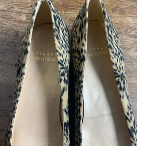 Stuart Weitzman‎ leopard print ballerina flats gold buckles 7N thumbnail 3