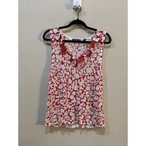 Michael Simon Sweater Vest White Red Floral Tank Top 3D‎ Artsy Whimsy Size XL thumbnail 2