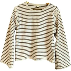 Anthropologie Maeve Slouchy‎ Striped Long Sleeve Tee Size S thumbnail 4