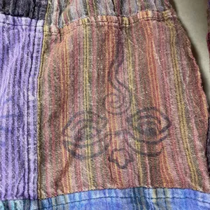 Patchwork Jogger Pants Travel Hippie Purple Red Blue Elastic Waist Cotton Nepal thumbnail 15