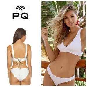 New. Pilyq white bikini set. S-bottom/D-cup top. Retails $149 thumbnail 2