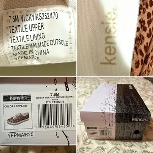 Kensie Vicky Sneaker Leopard Print Shoes 7.5 Cream Tan NIB thumbnail 11