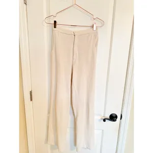 Djerf Avenue Terry Pants Women S Cream Organic Cotton Relaxed Loungewear‎ thumbnail 3