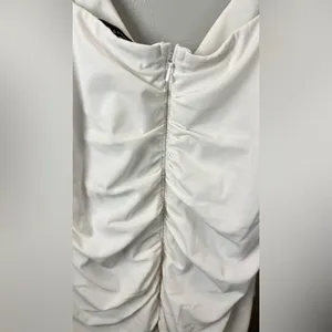 Abercrombie & Fitch Women’s White Draped Ruched Dress Size Small‎ thumbnail 4