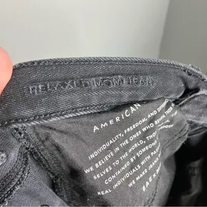 American Eagle Outfitters relaxed mom jeans‎ black distressed 6 X-long trendy thumbnail 8