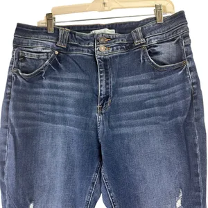 KanCan Maurices High Rise Curvy Dark Destructed Skinny Jeans Size 33 thumbnail 3