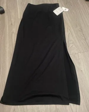 Lily White Black Side-Slit Maxi Skirt thumbnail 1