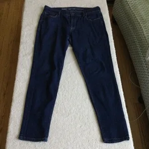 Old Navy Super Skinny Mid Rise Women's Dark Wash Blue Denim Jeans - Size 12 thumbnail 1