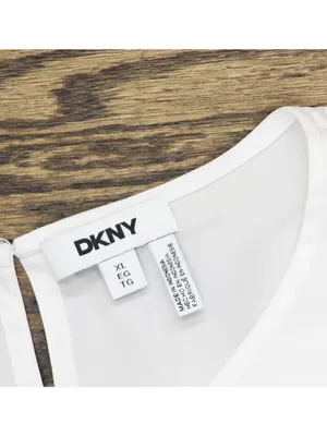 NWT DKNY Poplin Side-Twist Sleeveless Top UD5T0052 White XL thumbnail 4