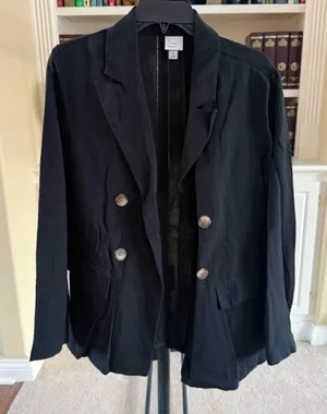 A New Day Women's Black Double Breasted Blazer thumbnail 1