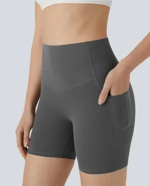 Halara XS Biker High-Waist Shorts With Pockets -scrunch butt lift XS - Gray - N thumbnail 1