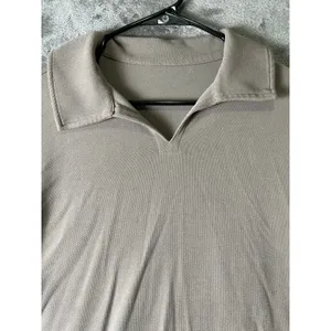 Lululemon Softstreme Pique Oversized Long-Sleeve Polo Shirt Warm Ash Grey Small thumbnail 2
