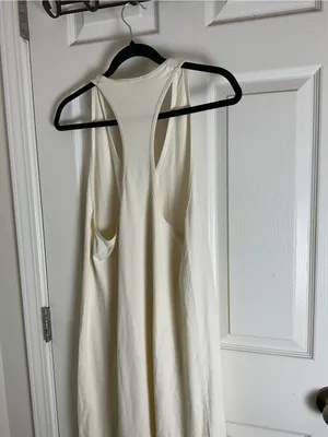 Title: NWT Zara Ecru White 100% Cotton Racerback Maxi Dress Size M thumbnail 6