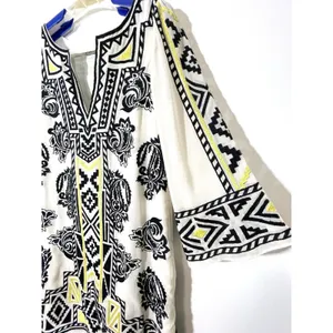 Alice + Olivia Woman's Lowell Embroidered Shift Mini Dress Size XS Ivory Black thumbnail 5