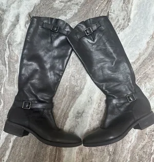 SAM EDELMAN Leather Painter Back Entry Riding Equestrian Boots Combat Black 8.5 thumbnail 1