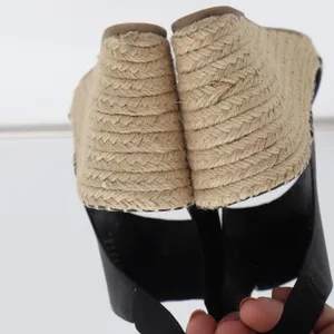 Steve Madden Wedge Sandal Womens 9 Edaya Black Espadrille Slingback Excellent thumbnail 8