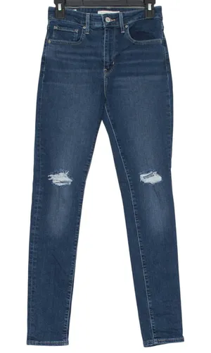 Levis Jeans 721 High Rise Skinny Big E Premium Distressed Y2K Grunge Blue 27 thumbnail 1