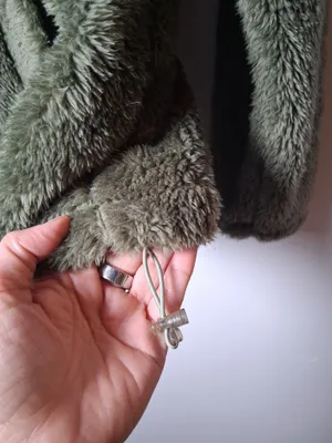NWT New Balance Women's Olive Green Pile Fur Plush Full-Zip Fleece Jacket size L thumbnail 5