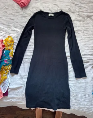 Universal Threads Black Long Sleeve Midi Bodycon Dress thumbnail 1