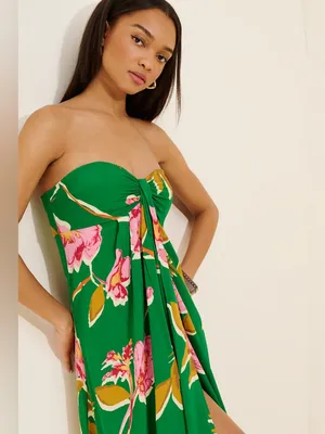ATSU Anthropologies Strapless Sash Maxi Dress Size Small thumbnail 3