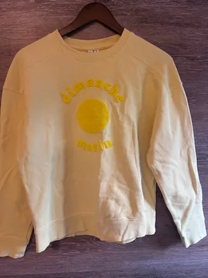 & other Stories pullover yellow Sz Small embroidered sweater women thumbnail 1