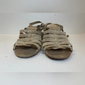 Schutz Sandals Tan Lace Up Block Heel Melancy Strappy Size‎ 7.5 thumbnail 8