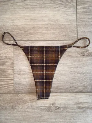 Revolve Miaou Bikini in Chocolate Plaid thumbnail 8