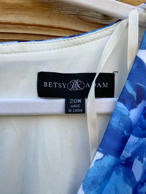 NWT Betsy & Adam Blue Plus Suze Floral Gown Size 20W 20 thumbnail 13