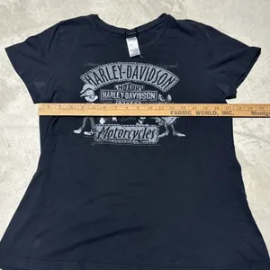 Harley Davidson Looney Tunes Rally Girls Womens SZ L Graphic Tee Shirt Black thumbnail 4