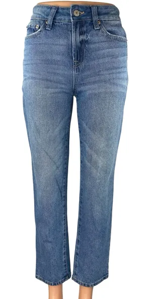 Rewash Women's Blue Medium Wash High Rise Straight Leg Denim Jeans Pants Size 24 thumbnail 1