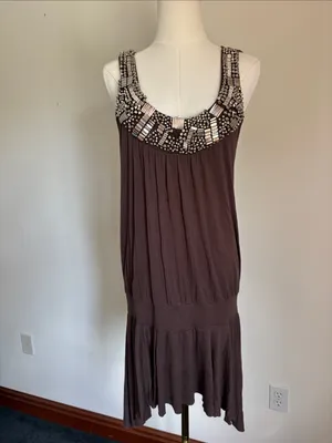 Cache Embellished Brown Mini Dress thumbnail 4