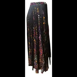 Farm Rio Hippie Boho Y2K Multicolor Floral‎ Midi Skirt W/ Black Fringe thumbnail 8