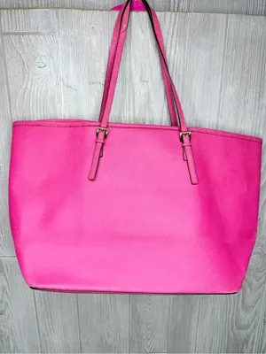 Vintage Michael Kors Jet Set Large Tote in Raspberry Pink Saffiano leather bag thumbnail 5