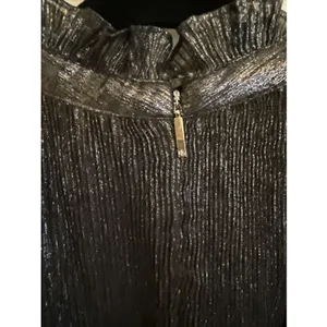 Lauren Ralph Lauren Black Metallic Cold Shoulder Blouse Accordion‎ Plissé Small thumbnail 5