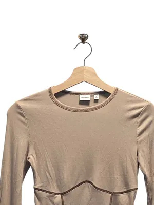 Aritzia Sunday Best Corset Stitch Crop Top Beige Size S Neutral Casual Y2K Retro thumbnail 6