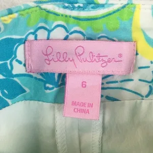 Lilly Pulitzer Blue Floral Shell Beach Coastal Print Skort Shorts Mini Skirt 8 thumbnail 6