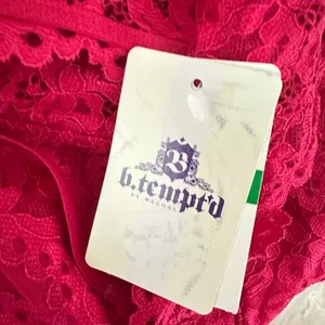 b.tempt'd by Wacoal‎ Hot Pink Mesh Lace Thong Halter Bodysuit Size Large Sexy thumbnail 8