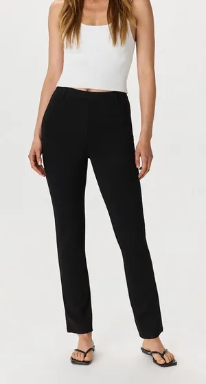 Quince Black Ponte Knit Ultra Stretch Straight Pull On Pants‎ thumbnail 1