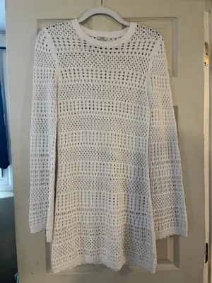 Vintage Crochet Mini Dress White thumbnail 3