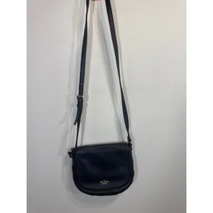 Kate Spade NY Black Leather Saddle Crossbody‎ Bag Adjustable Strap Boho Chic thumbnail 14