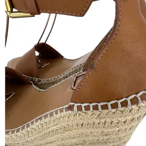 See by‎ Chloe Glyn Leather Espadrille Wedge Sandals Brown Size 36 thumbnail 13