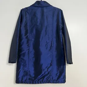 Guess Women's Dark Blue Shiny Long Winter‎ Jacket Size Small Missing Belt thumbnail 11