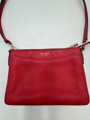 Kate Spade New York Red Pebbled Leather Crossbody Shoulder Bag Purse Dust Bag thumbnail 15