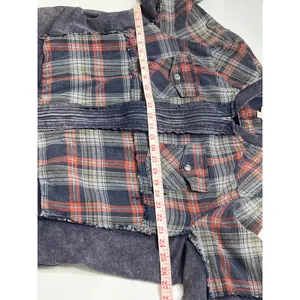 Oli & Hali Plaid Blue Bomber Jacket Small Full Zip Mixed Media Shacket thumbnail 9