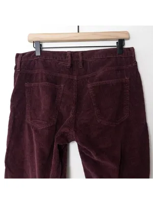 Current/Elliott Velvet Straight Leg Pant 10 Wine Mid Rise Pockets Corduroy thumbnail 7