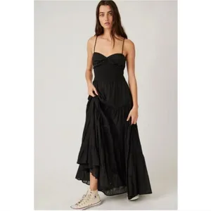 Free People Sundrenched Solid Maxi Dress in Black Size XS thumbnail 4