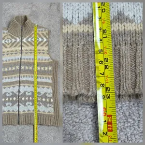 Vtg Lauren Ralph Lauren Womens Tan Fair Isle Full Zip Sweater Vest Size Medium thumbnail 12